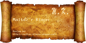 Maltár Kleon névjegykártya